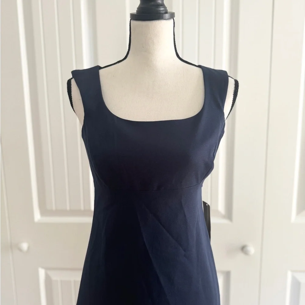 CHAIKEN Navy Blue Portrait Neck Sheath Dress Sleeveless Size 2 NWT